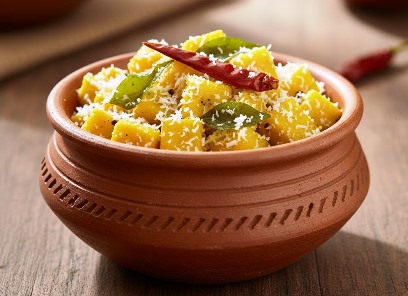 Kaya Upperi — Quick & Healthy Kerala Banana Stir Fry served in mud pot 