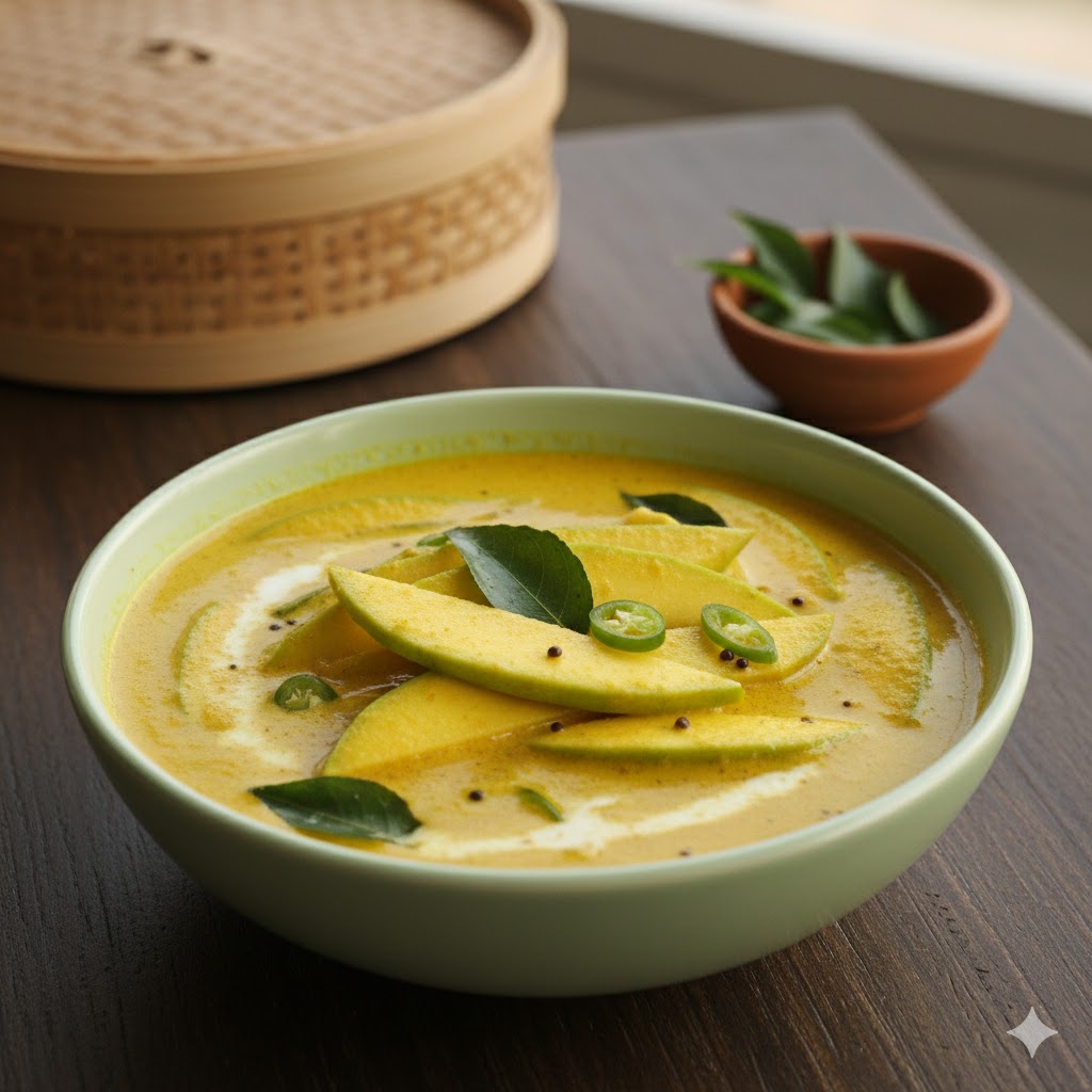 Manga Vatiyathu (Mango Mappas) – Tangy Kerala Raw Mango Curry with coconut milk, ready to serve