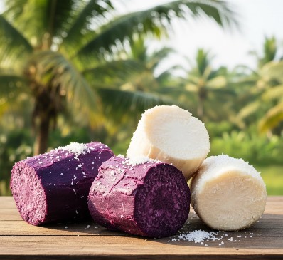 Cooked and ready to serve Kerala ube (kachil)