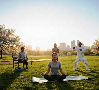 Mental Health lady practicing meditation